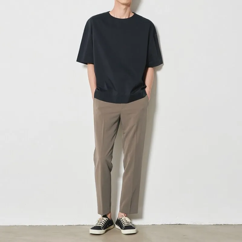 [Korean Style] Khaki/Brown/Black Colors Straight Pants