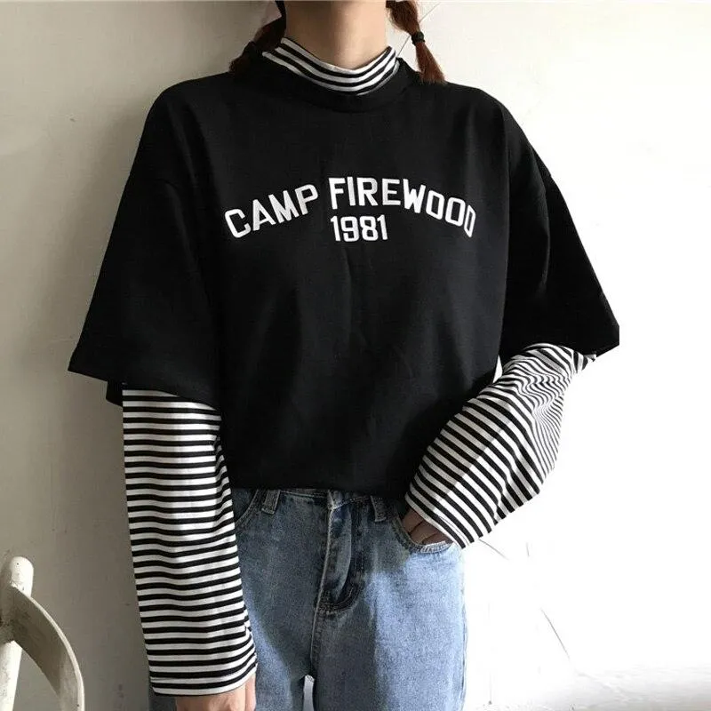 Korean T Shirt Camp Firewood