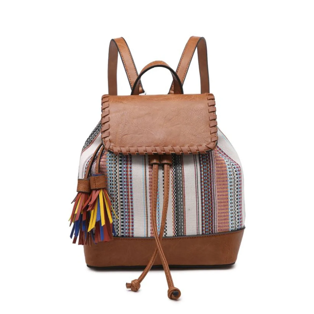 Kourtney Woven Boho Canvas Backpack