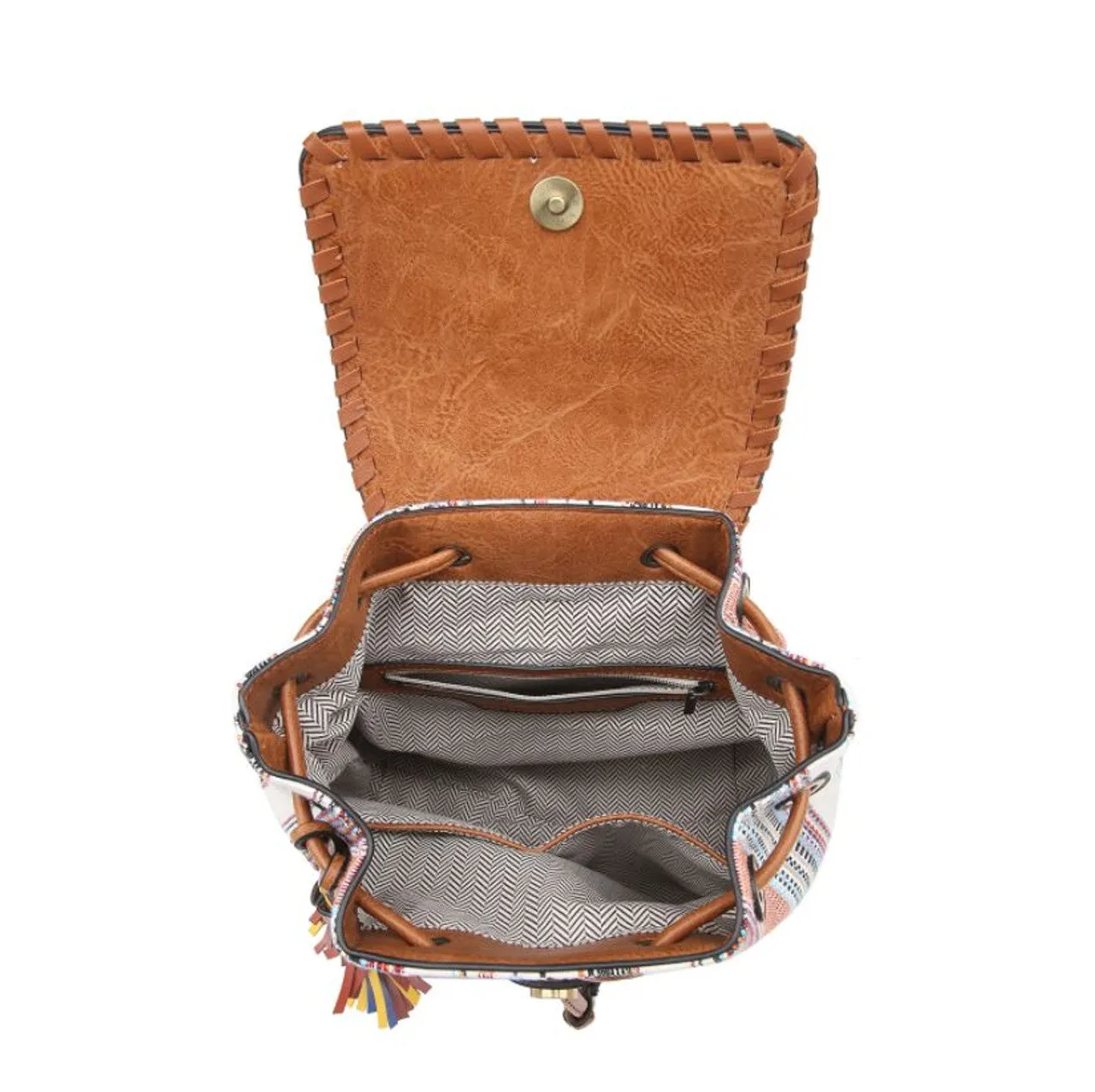 Kourtney Woven Boho Canvas Backpack