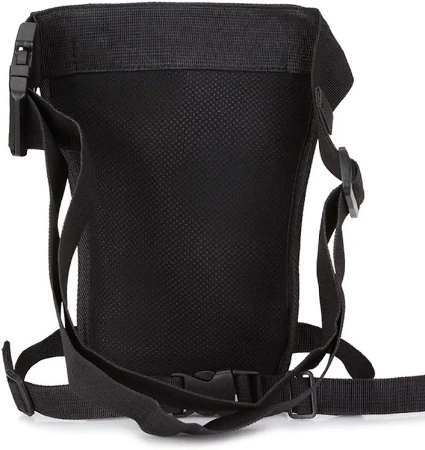 KPYWZER Nylon Thigh Drop Leg Bag for Men Women Fanny Pack Waist Bags Mens Travel Outdoors Crossbody Shoulder Pouch Black