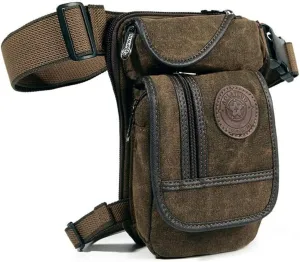 KPYWZER Thigh Drop Leg Bag for Men Women Waist Pack Fanny Pack Tactical Military Motorcycle Rider Multi-pocket Waist Bags Mens Travel Hiking Climbing Cycling Outdoors Fanny Pouch Daypack Coffee