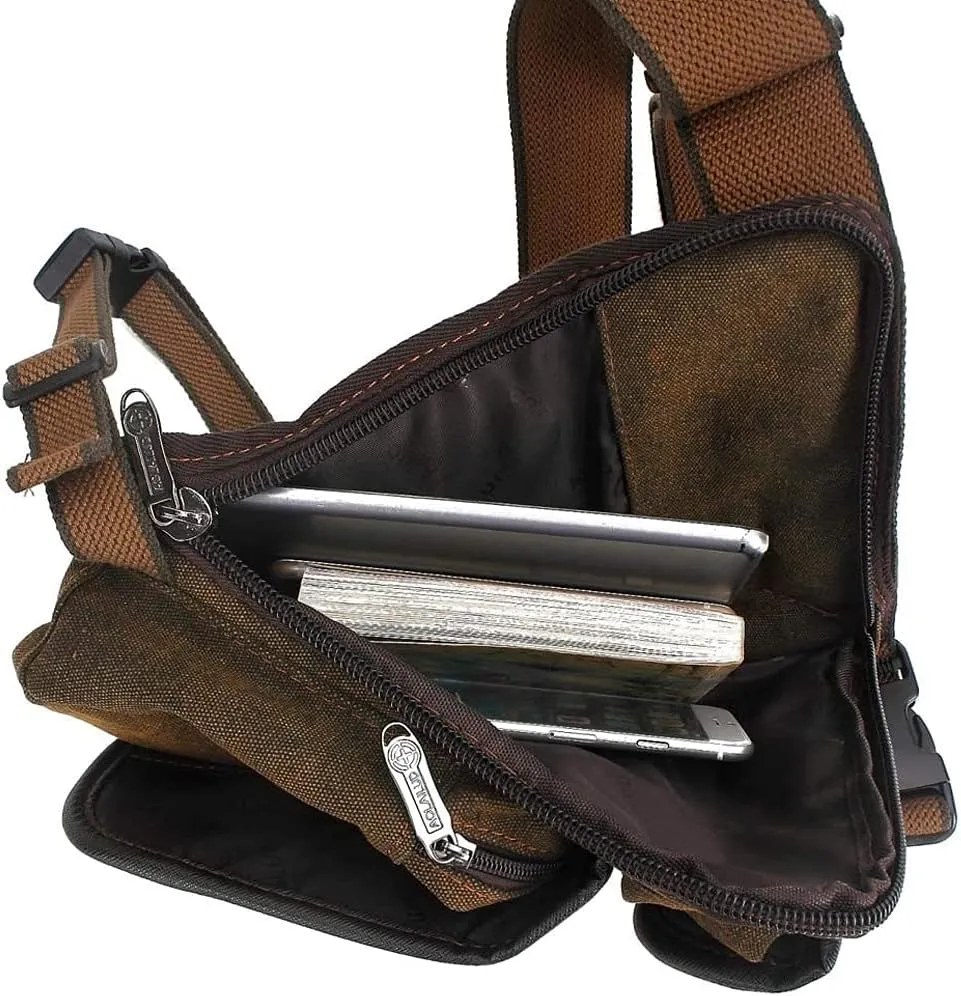 KPYWZER Thigh Drop Leg Bag for Men Women Waist Pack Fanny Pack Tactical Military Motorcycle Rider Multi-pocket Waist Bags Mens Travel Hiking Climbing Cycling Outdoors Fanny Pouch Daypack Coffee