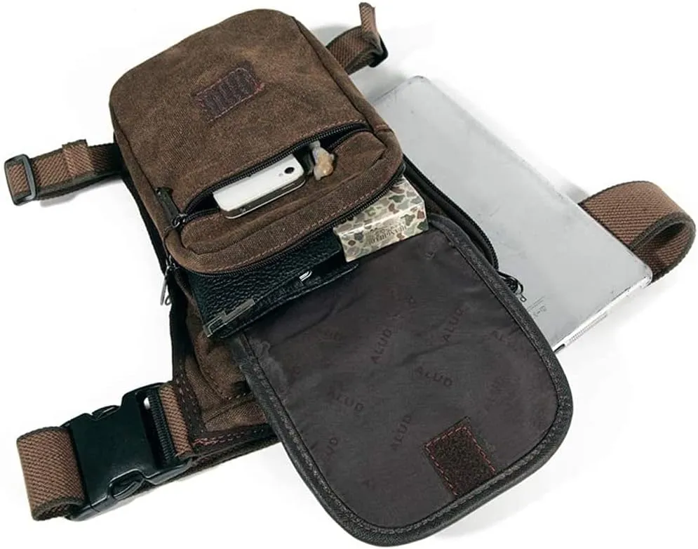 KPYWZER Thigh Drop Leg Bag for Men Women Waist Pack Fanny Pack Tactical Military Motorcycle Rider Multi-pocket Waist Bags Mens Travel Hiking Climbing Cycling Outdoors Fanny Pouch Daypack Coffee