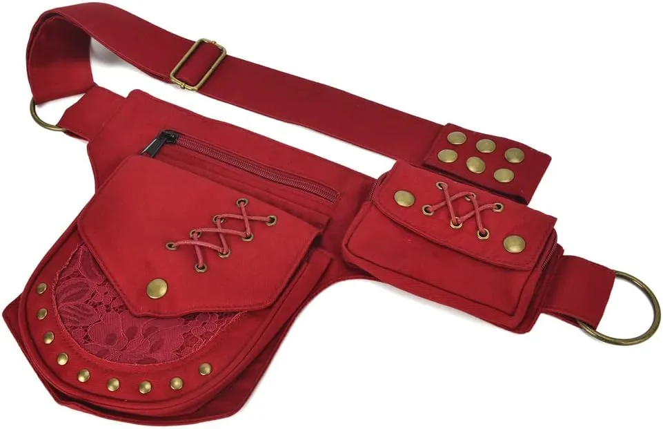 KPYWZER Thigh Drop Leg Bag for women Fanny Pack Renaissance Faire Festival Lace Waist Bag Utility Hip Belt Waist Bags WomensTravel Outdoors