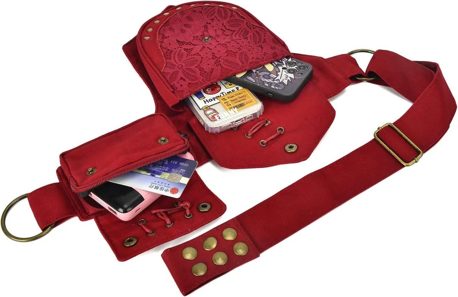 KPYWZER Thigh Drop Leg Bag for women Fanny Pack Renaissance Faire Festival Lace Waist Bag Utility Hip Belt Waist Bags WomensTravel Outdoors