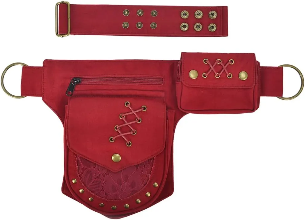 KPYWZER Thigh Drop Leg Bag for women Fanny Pack Renaissance Faire Festival Lace Waist Bag Utility Hip Belt Waist Bags WomensTravel Outdoors