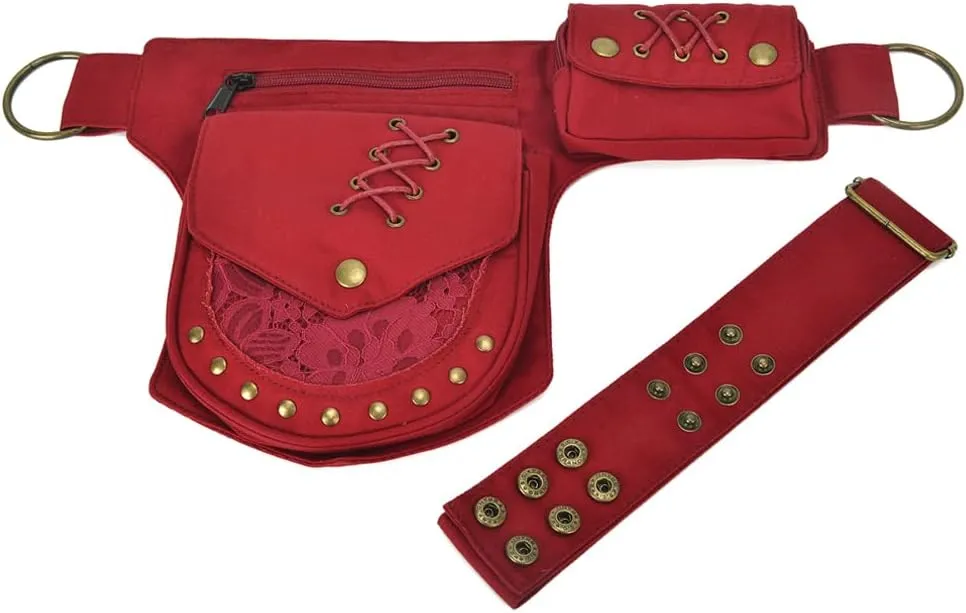 KPYWZER Thigh Drop Leg Bag for women Fanny Pack Renaissance Faire Festival Lace Waist Bag Utility Hip Belt Waist Bags WomensTravel Outdoors