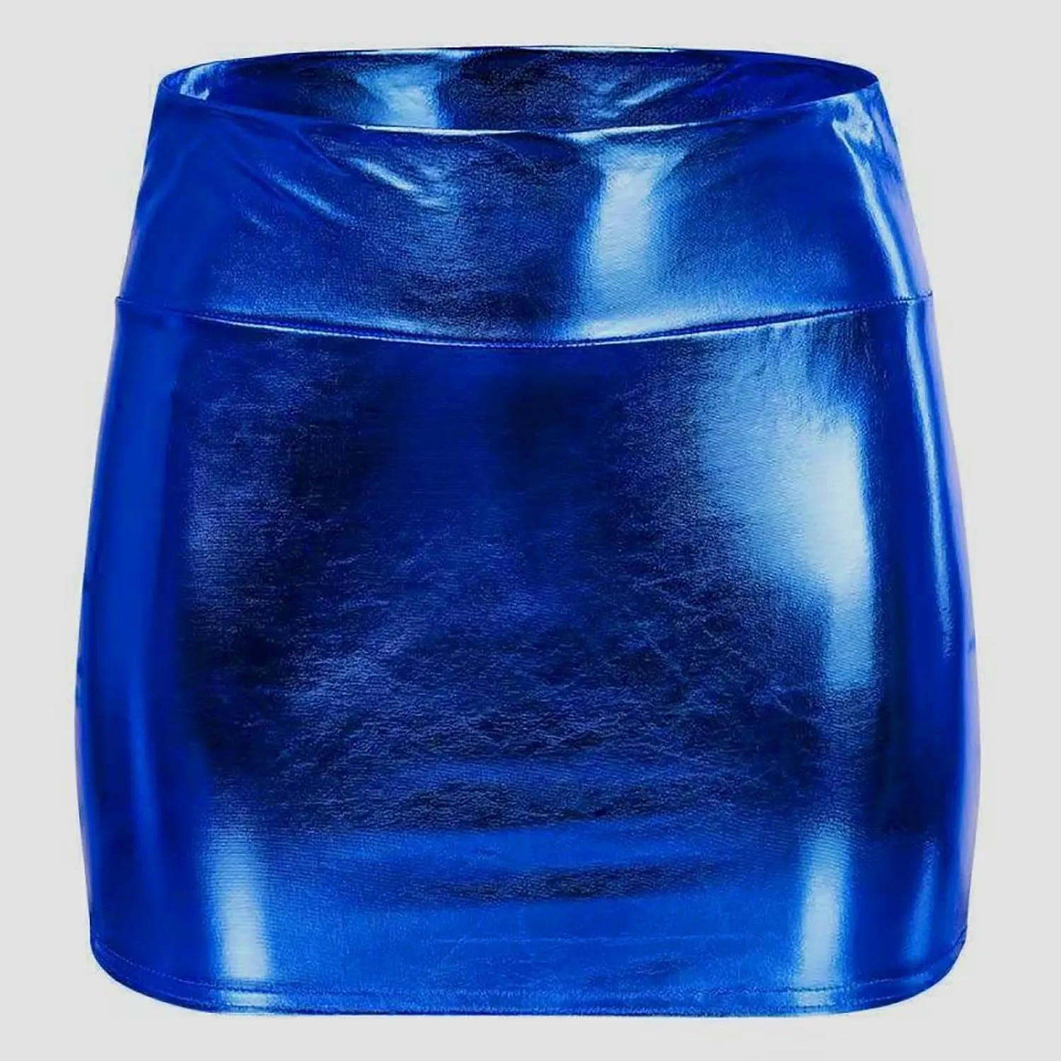 KUIOLYPOER Shiny Metallic Skirt for Women Sexy Bodycon Pencil Skirt Shiny Metalic Liquid Party Tight Hip Mini Skirt