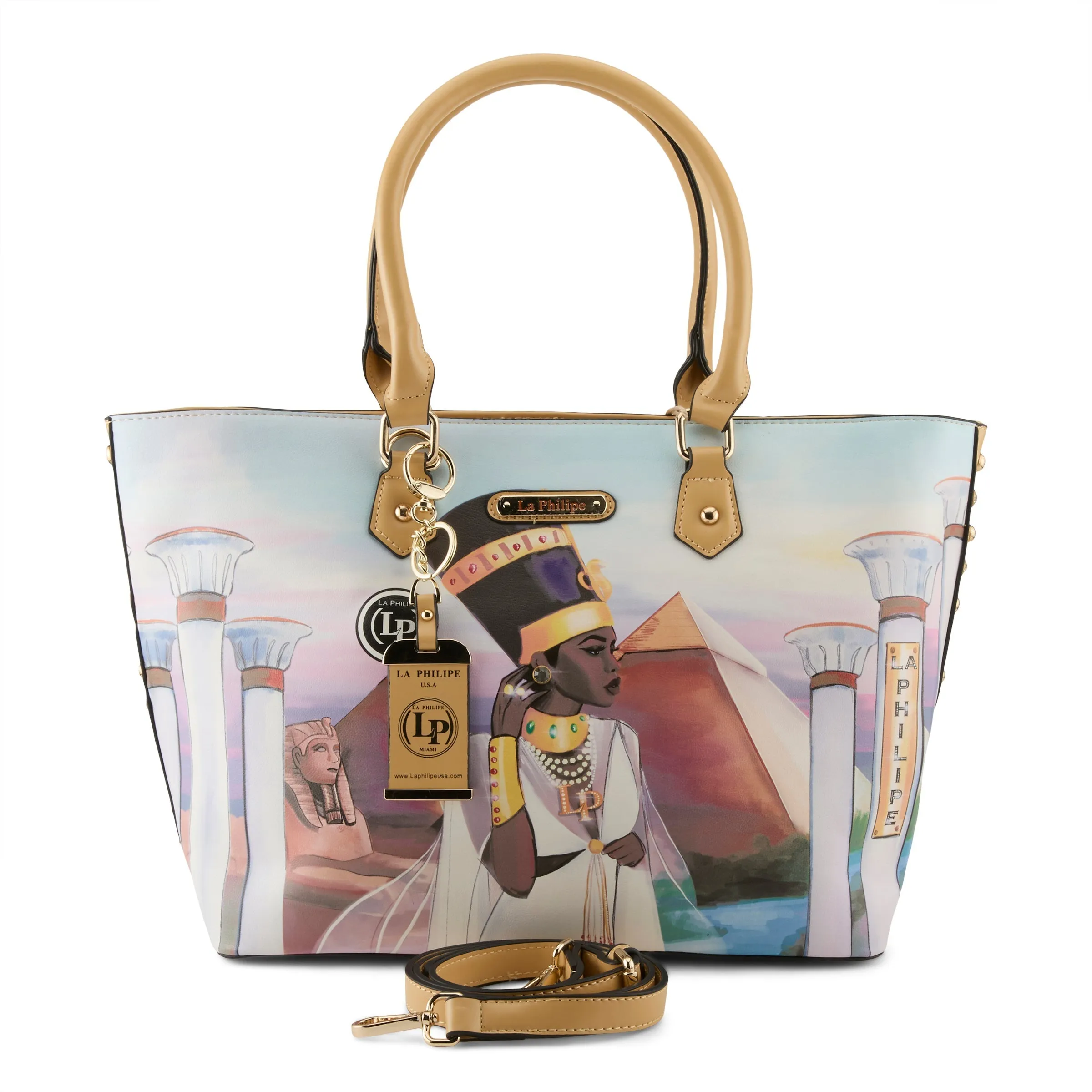 La Philipe Egyptian Paradise Handbag Tote Pu Leather Lp1021 1
