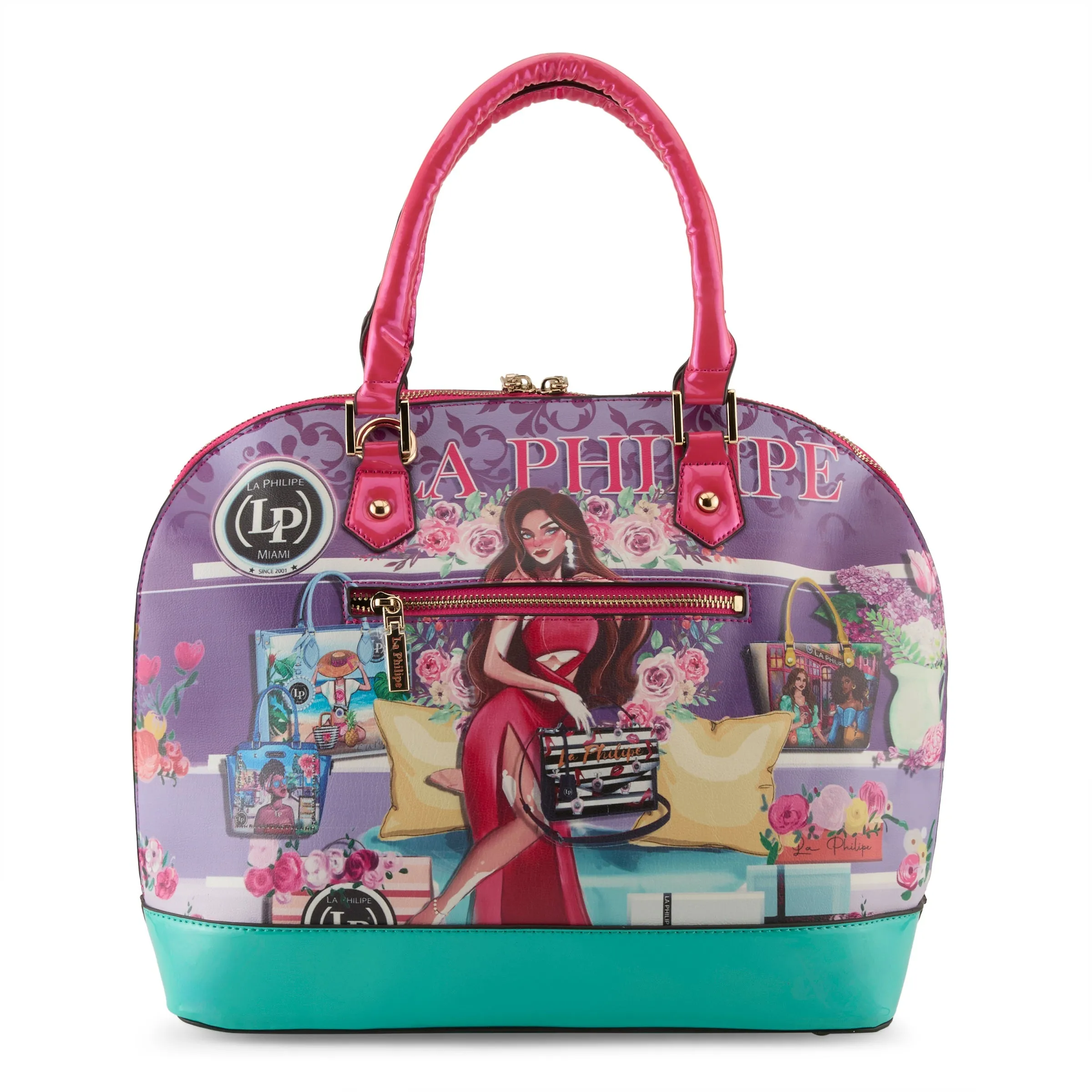 La Philipe Lp1027 15 Bold Beauty Handbag Oval Pu Leather