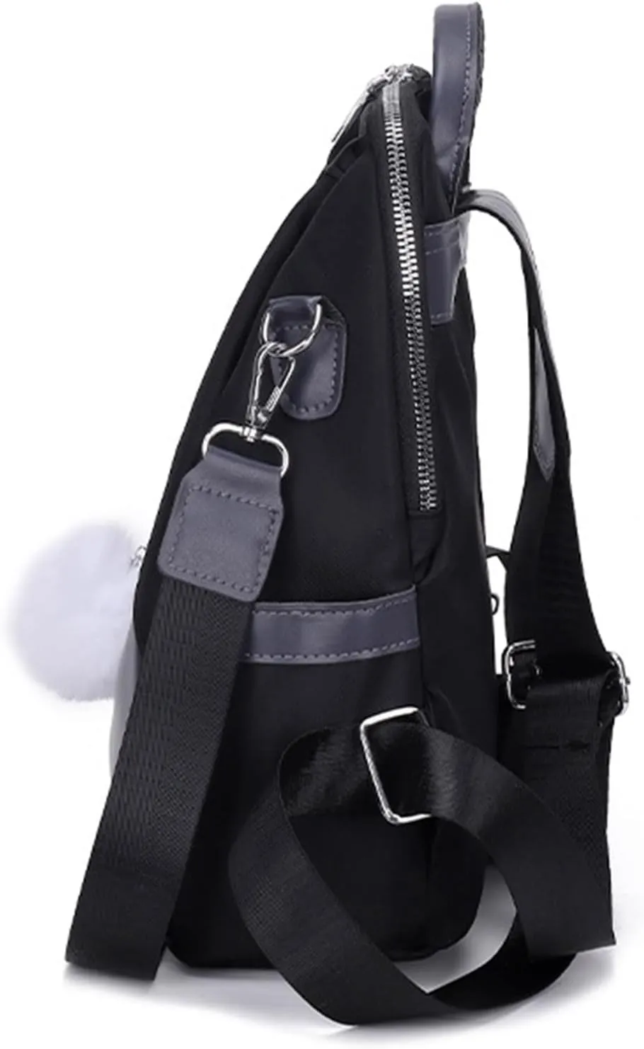 Ladies Fashion Pendant Casual Backpack Retro Solid Color Large Capacity Small Anime Backpack for Women (Black, One Size)