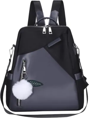 Ladies Fashion Pendant Casual Backpack Retro Solid Color Large Capacity Small Anime Backpack for Women (Black, One Size)
