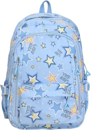 Ladies Multipurpose Design Handbag Retro Large Capacity Solid Soft Fashion Backpacks Womens Purses Medium Size(Light Blue)