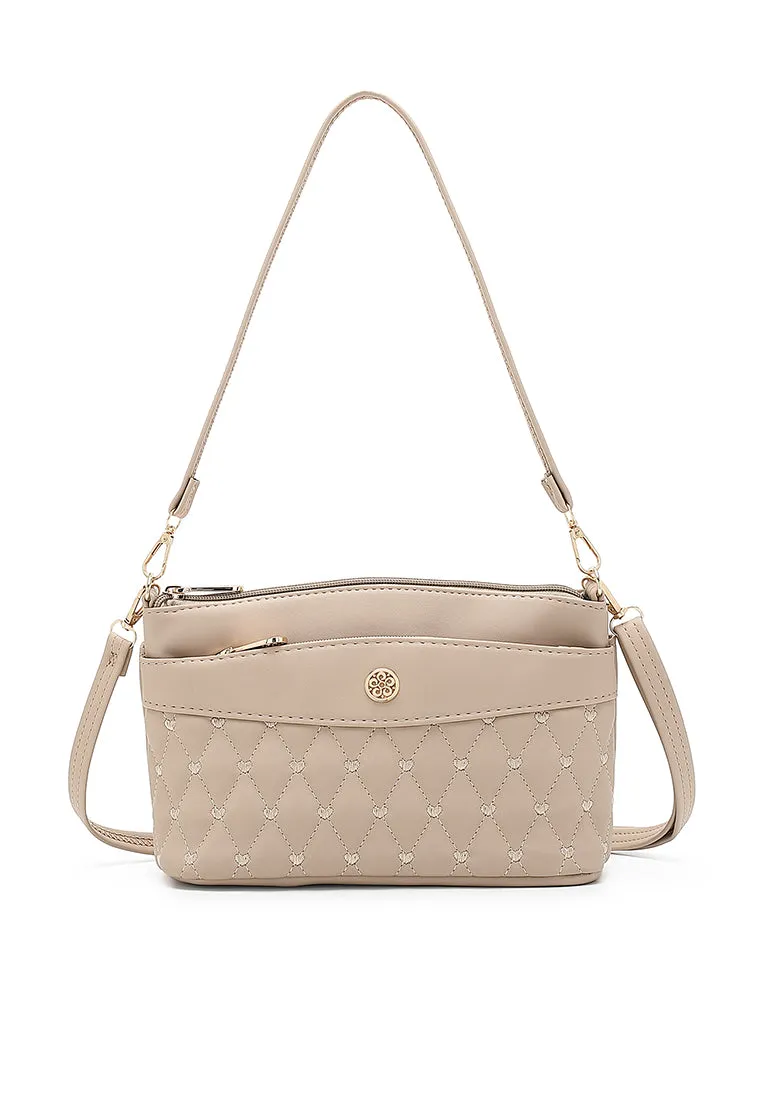 Ladies Quilted Top Handle Sling Bag - NDL 9601