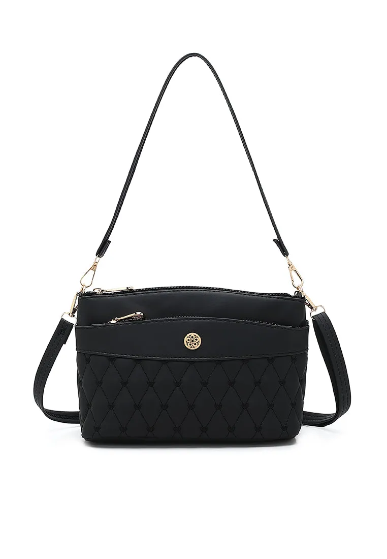 Ladies Quilted Top Handle Sling Bag - NDL 9601
