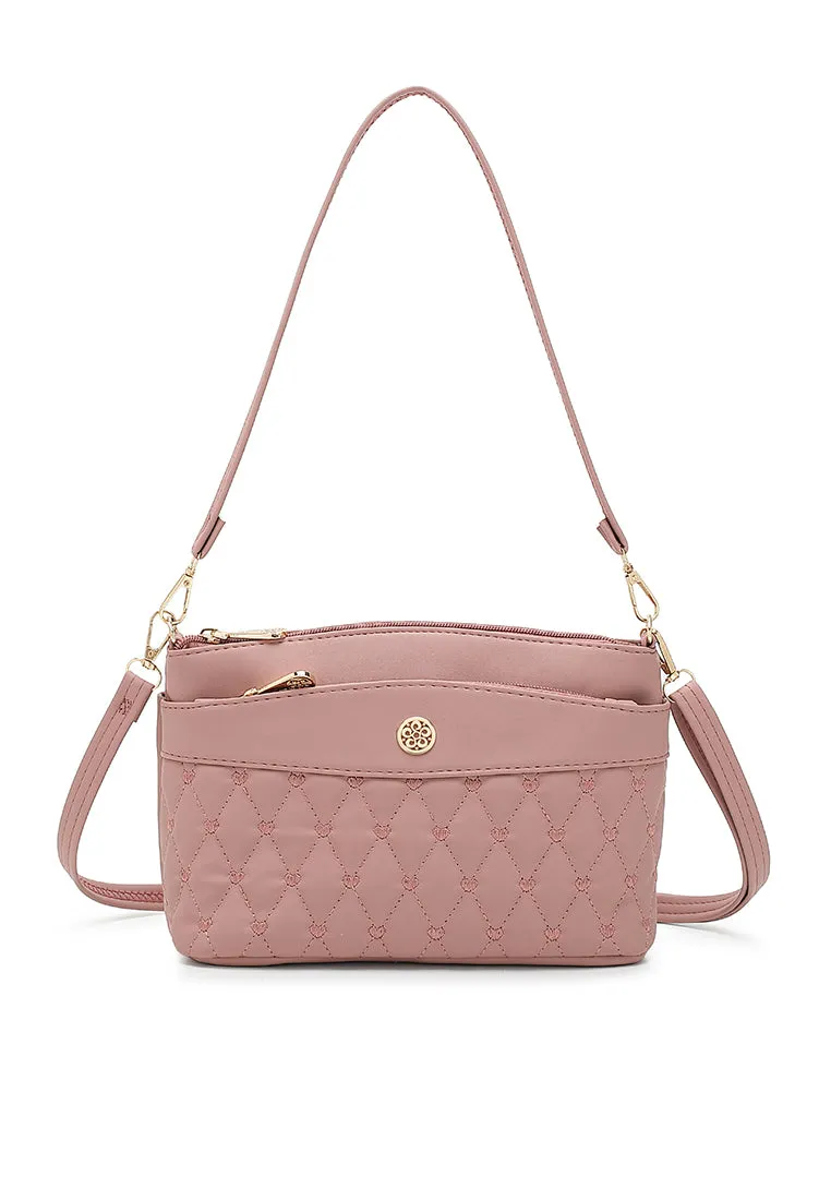 Ladies Quilted Top Handle Sling Bag - NDL 9601