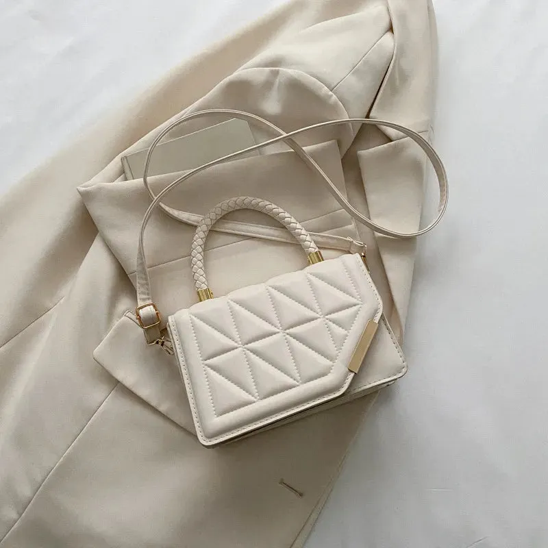 Lady Glams 2024 Plaid PU Leather Shoulder Bag - Elevate Your Style with Modern Elegance