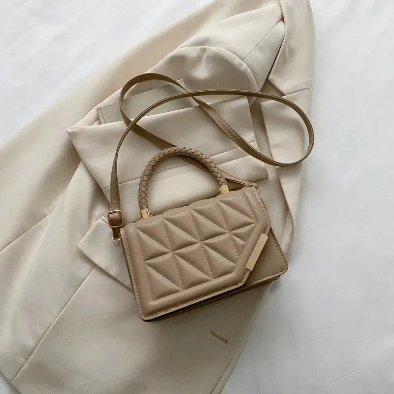 Lady Glams 2024 Plaid PU Leather Shoulder Bag - Elevate Your Style with Modern Elegance