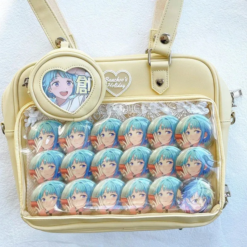 Lady Glams 2024 Trendy Kawaii Candy Color Crossbody Shoulder Bag with Coin Purse