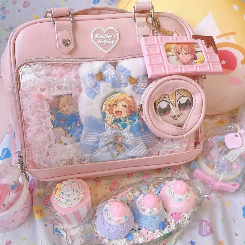 Lady Glams 2024 Trendy Kawaii Candy Color Crossbody Shoulder Bag with Coin Purse