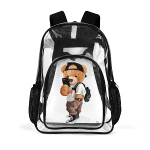 Large 17 Inch Clear Bag PVC See Through Transparent School Backpack