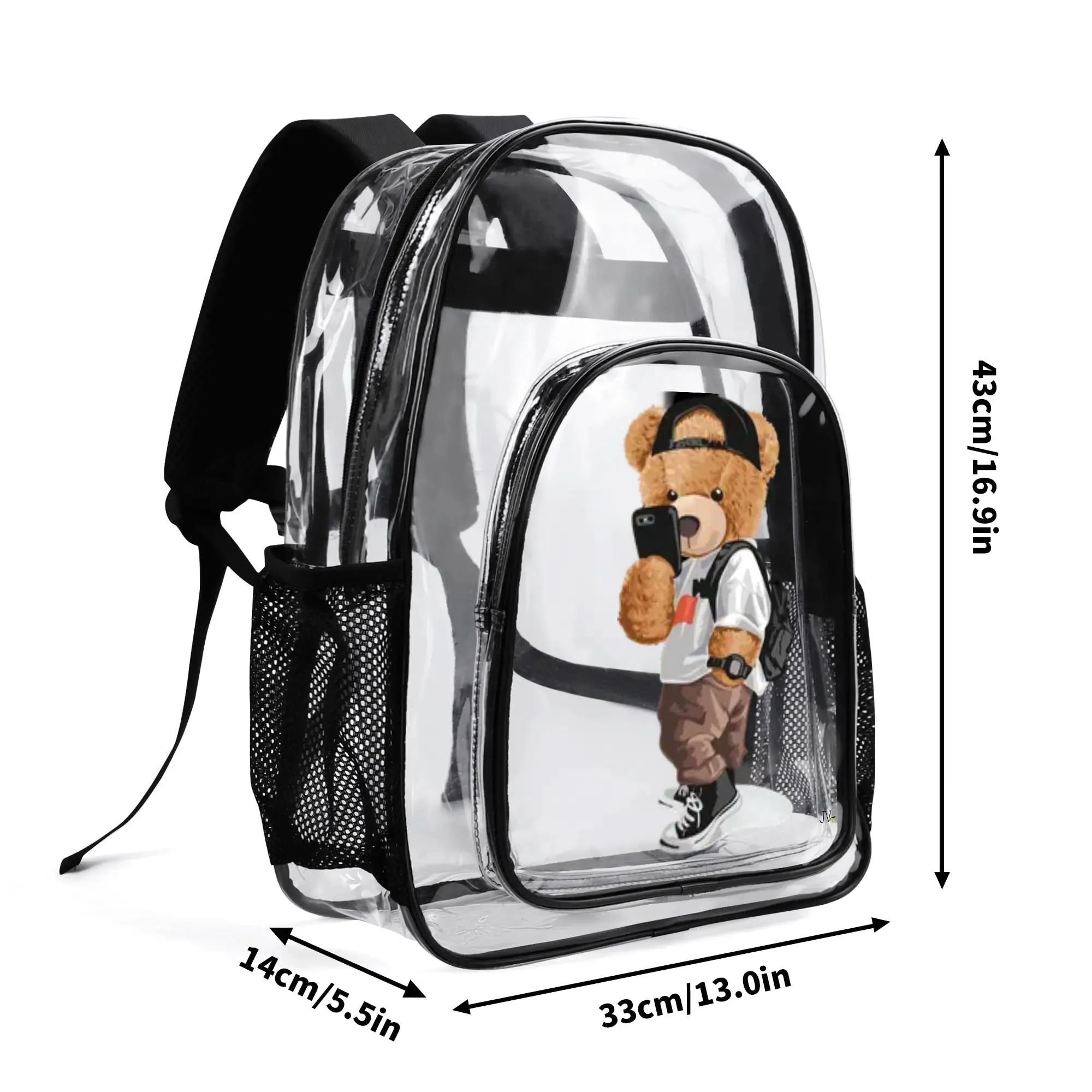 Large 17 Inch Clear Bag PVC See Through Transparent School Backpack