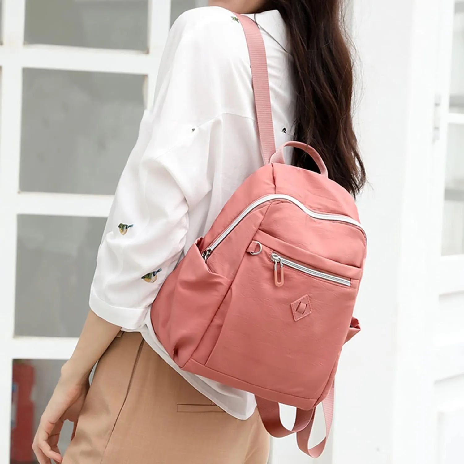 Large Capacity Backpack Ladies Fashion Travel Bag Trendy Backpack Mini Sling for Women Purse (One Size)