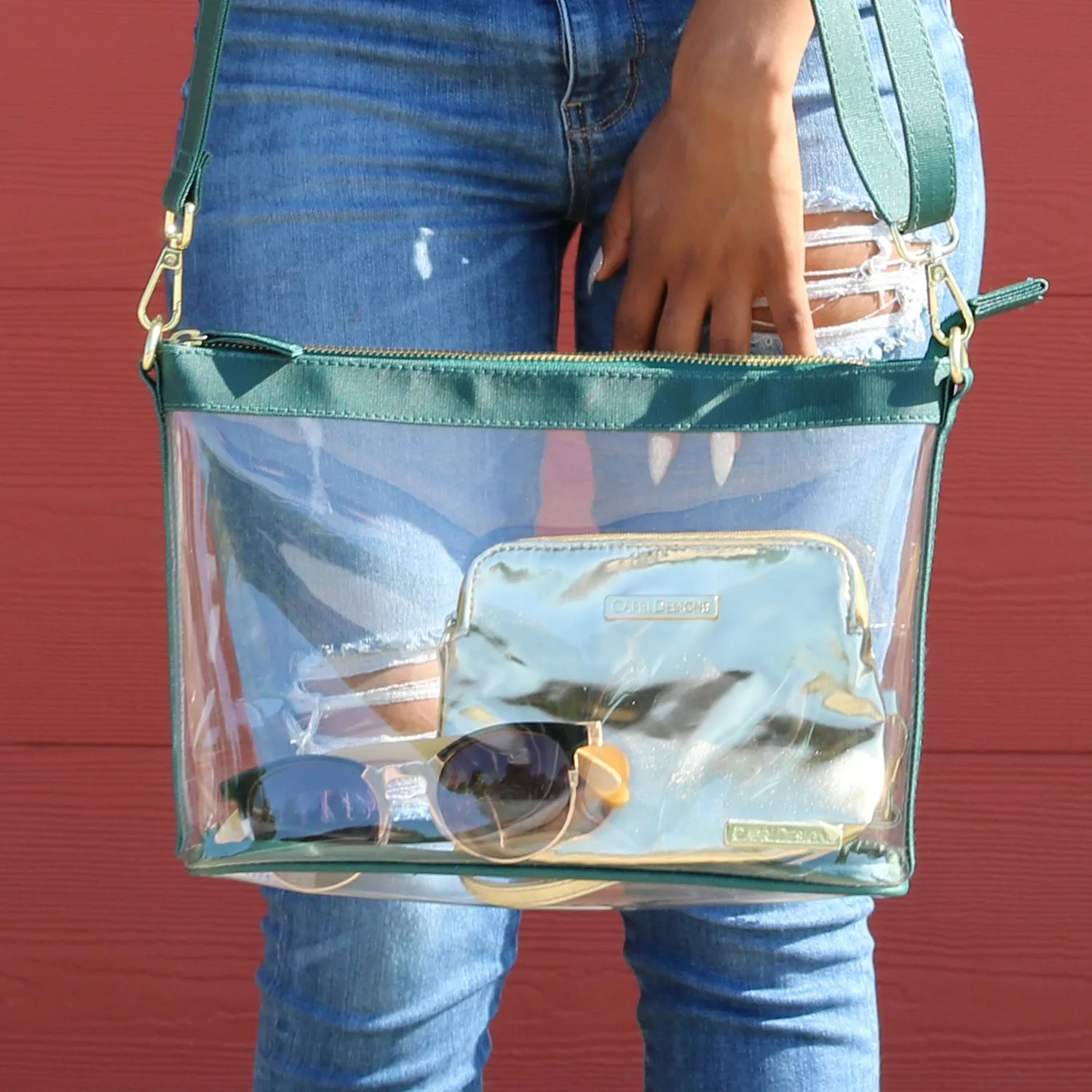 Large Crossbody - Green and Clear