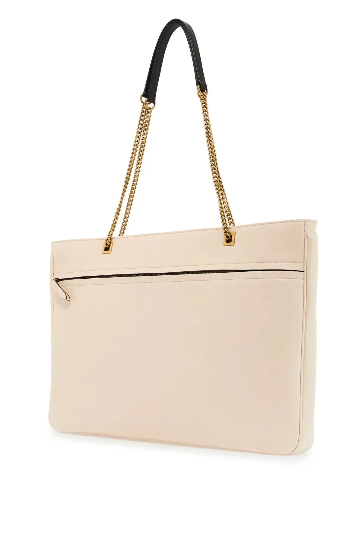 large white chain tote bag 6W2B0R12PTJ BUTTER WHITE/NERO