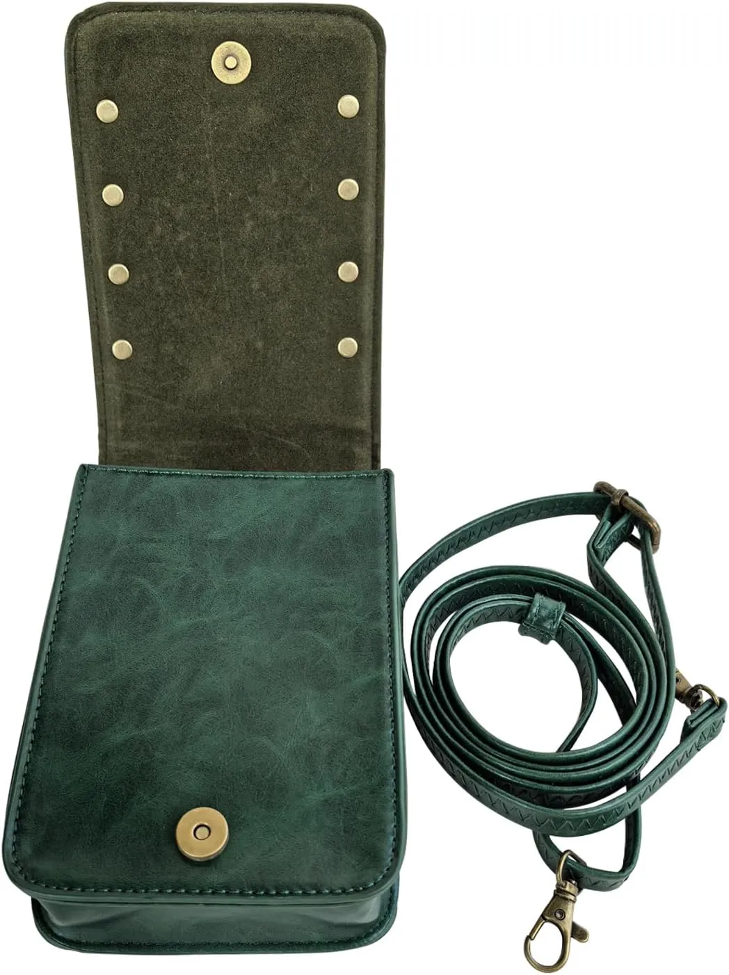 Larswon Belt Pouch, Renaissance Bag Medieval Leather Belt Pouch Ren Faire Accessories Small Crossbody Belt Bag Cell Phone Pouch Renaissance Belt (Green - Gem), Medium, labk1275