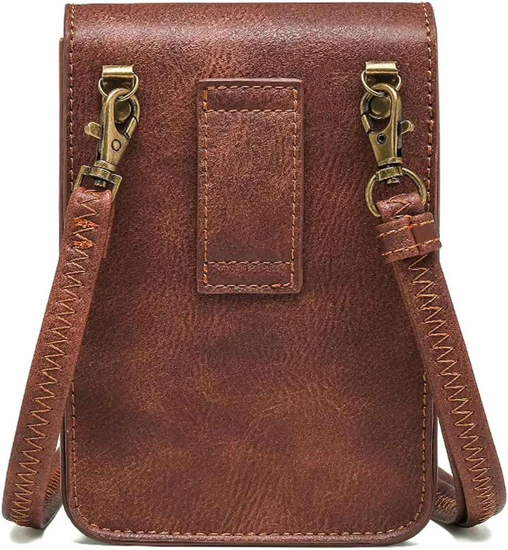 Larswon Brown - Gem Renaissance Belt Bag, Small Crossbody Belt Bag, Handbag for Festival, Concert, Night Club, Cosplay, Outdoor Adventures