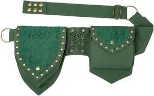 Larswon Renaissance Bag Leg Bag for Women, Renaissance Belt, Festival Bag, Waist Bags for Women, Thigh Bag, Style 3: Green, M, renaissance bag