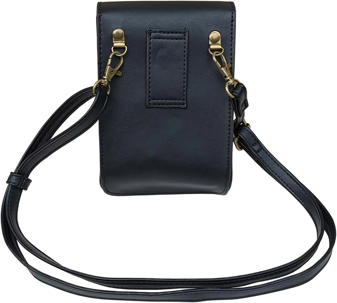 Larswon Renaissance Bag, Medieval Leather Belt Bag - Small Crossbody Cell Phone Pouch (Black - Fairy)