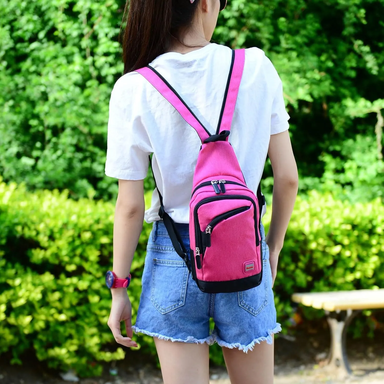 Leather Crossbody Bag for Women Women's Crossbody Travel Purses Built In Wallet Lightweight Backpack(G)