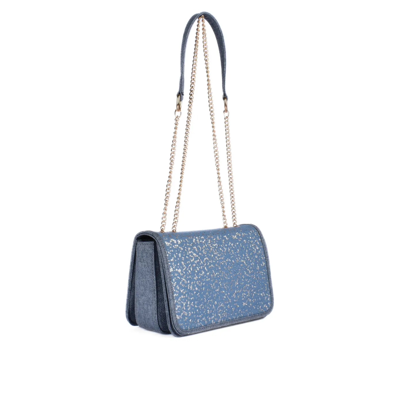 Leather Double Chain Handled Shoulder bag
