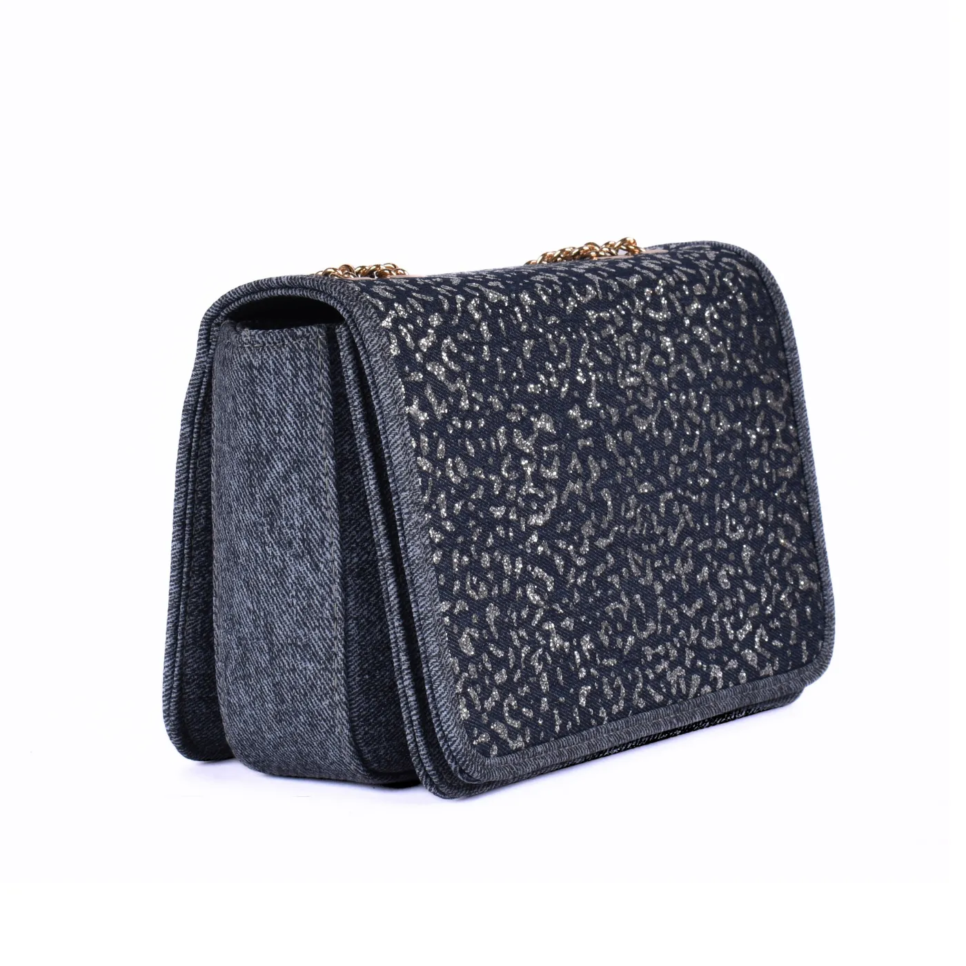 Leather Double Chain Handled Shoulder bag
