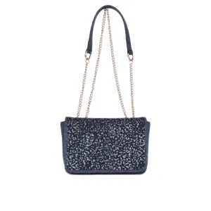Leather Double Chain Handled Shoulder bag
