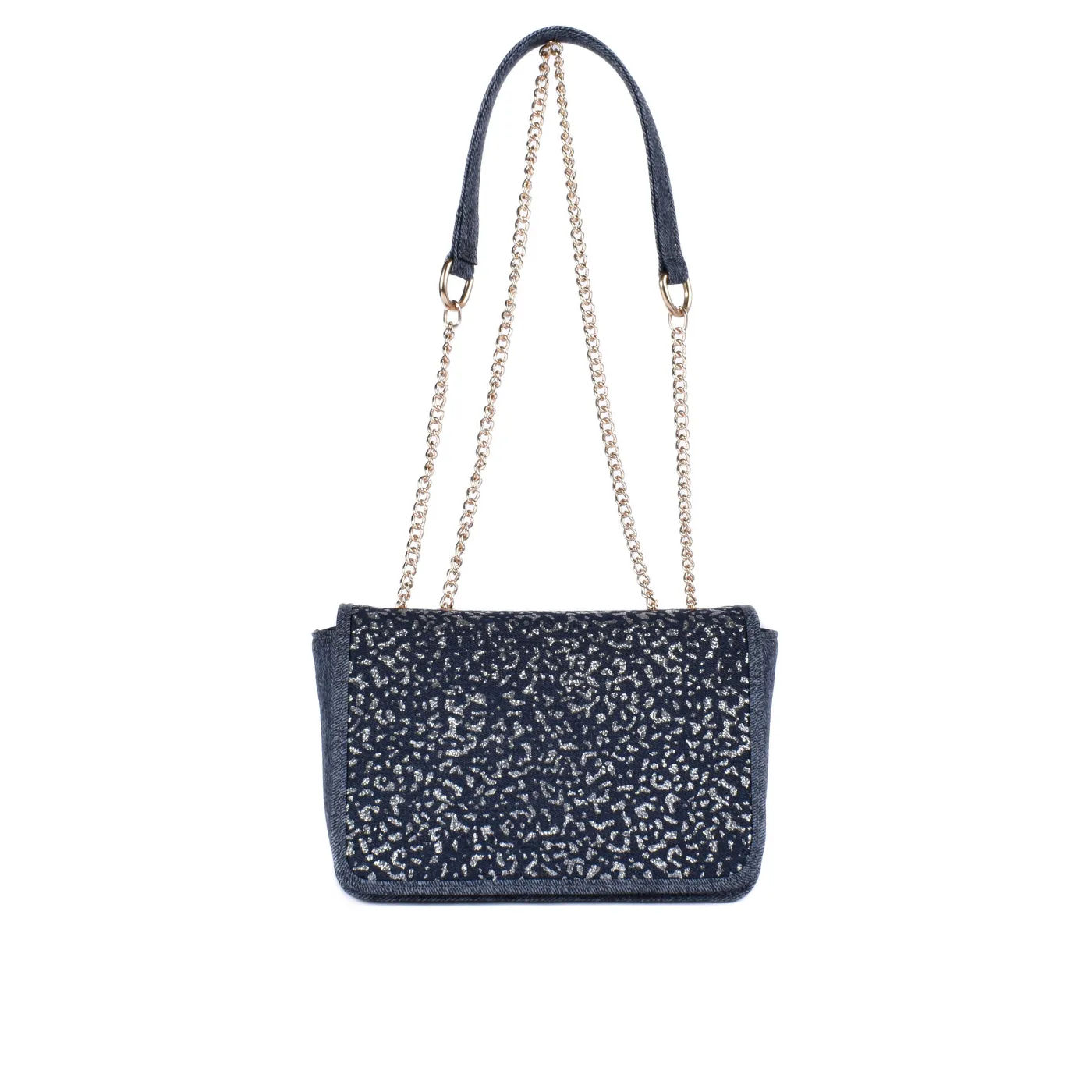 Leather Double Chain Handled Shoulder bag