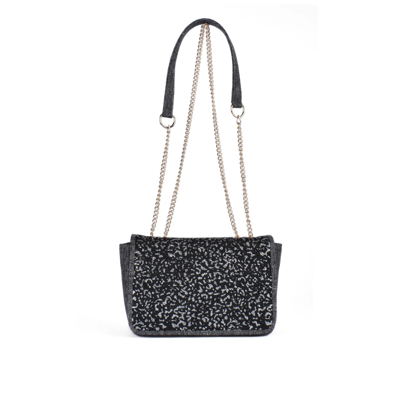 Leather Double Chain Handled Shoulder bag