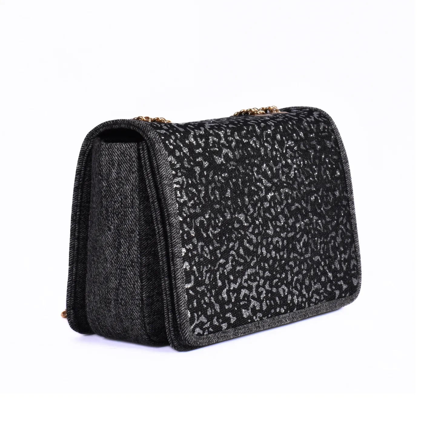 Leather Double Chain Handled Shoulder bag