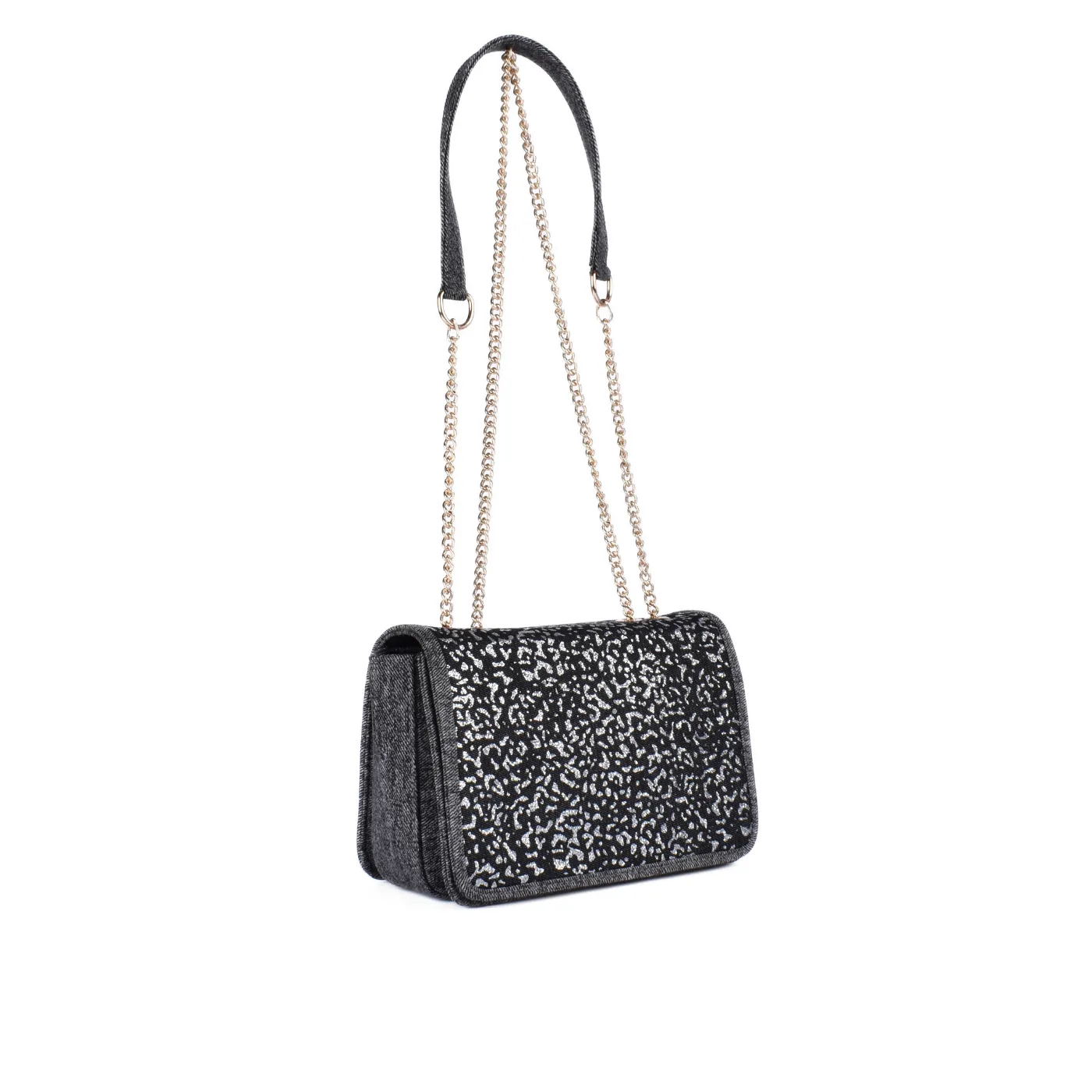 Leather Double Chain Handled Shoulder bag