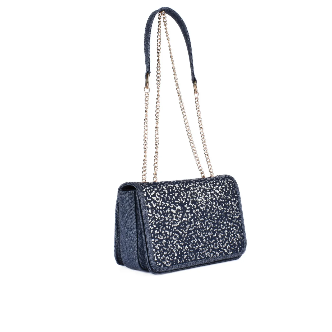 Leather Double Chain Handled Shoulder bag