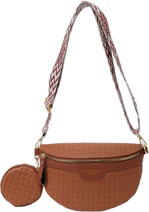 Leather Fanny Pack Bag for Women, Chest Belt Bag Purse Fashionable Crossbody Waist Bags Handbag for Everyday Use Trip Walking Hiking