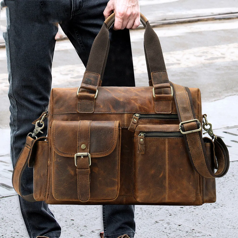 Leather Retro Business Travel Bag