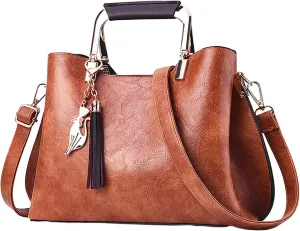 Leather Shoulder Handbag Tote Purses Solid Color Women's Fashion CrossShoulder Handbag