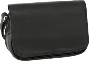 Ledershop24 Leather Women's Shoulder Bag Festival Bag Handbag 28 cm Various Colours, black