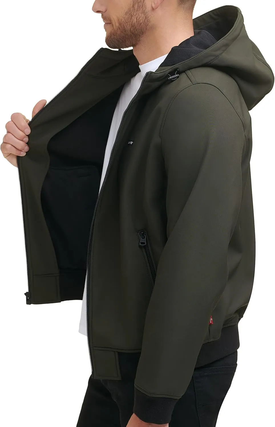 Levi's Men's Hooded Water Resistant Softshell Bomber Jacket