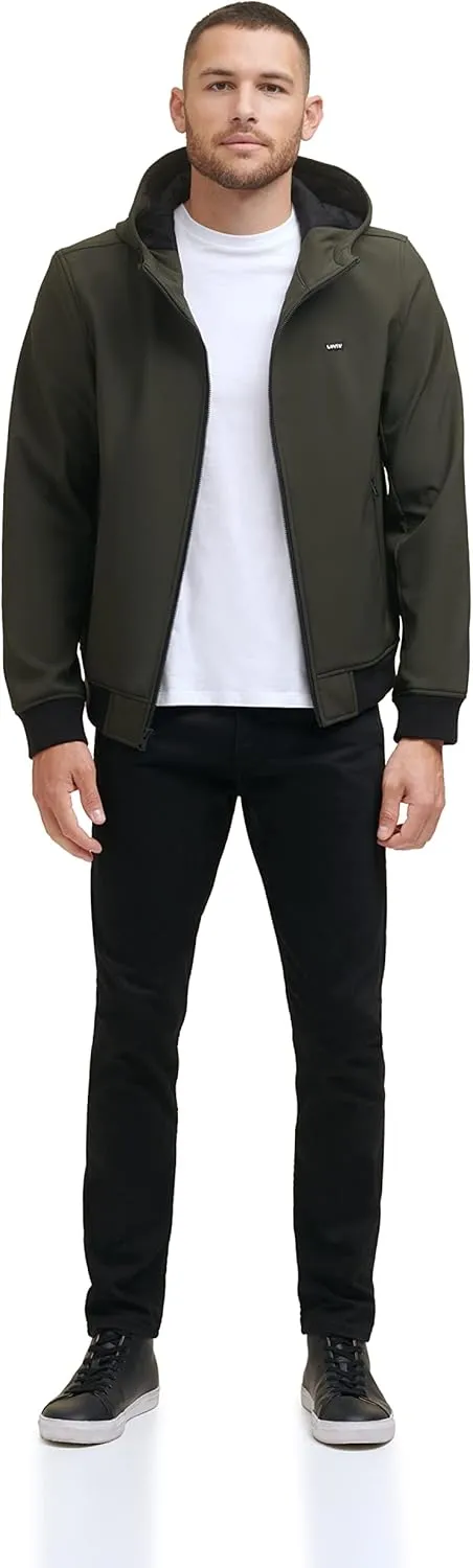 Levi's Men's Hooded Water Resistant Softshell Bomber Jacket