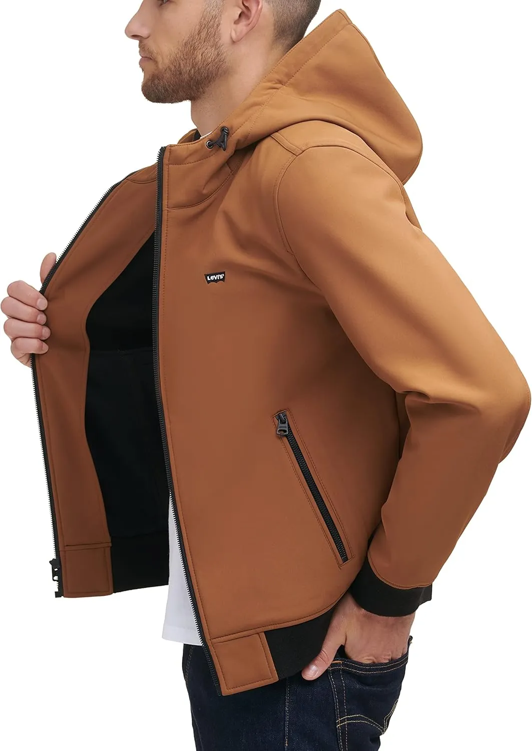 Levi's Men's Hooded Water Resistant Softshell Bomber Jacket